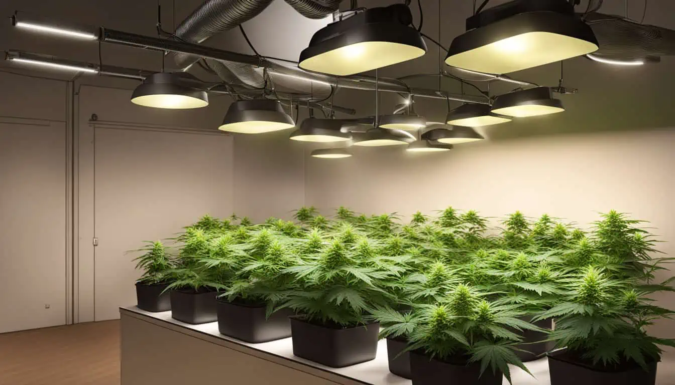 An illustration of the different types of lights used in indoor cannabis cultivation