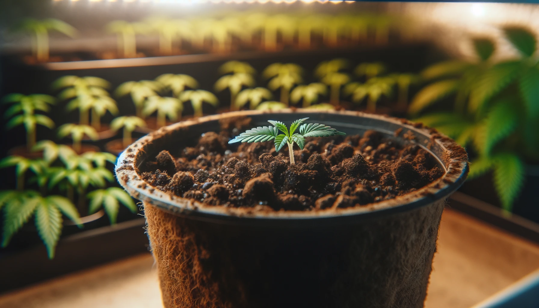 Cannabis Seedlings Sprouting in High-Quality Soil