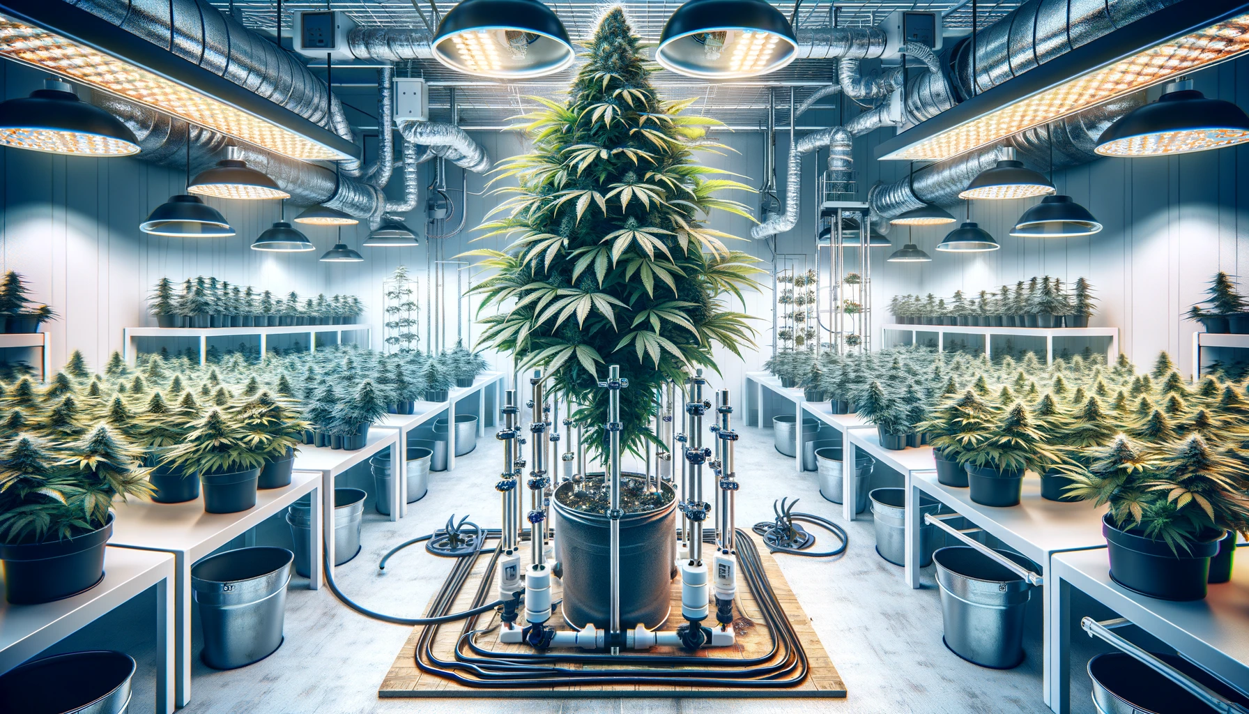 well-equipped indoor cannabis grow room