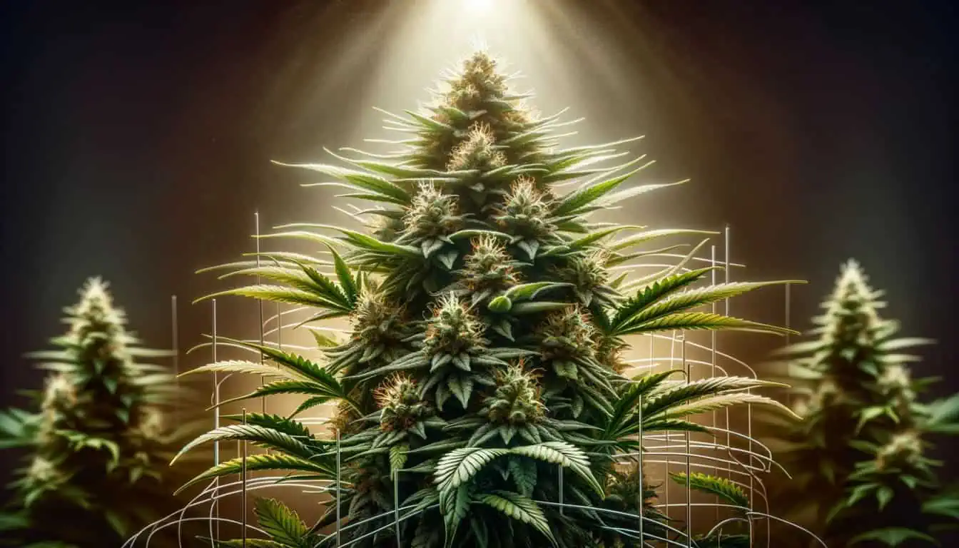 Healthy cannabis plant in a flowering stage